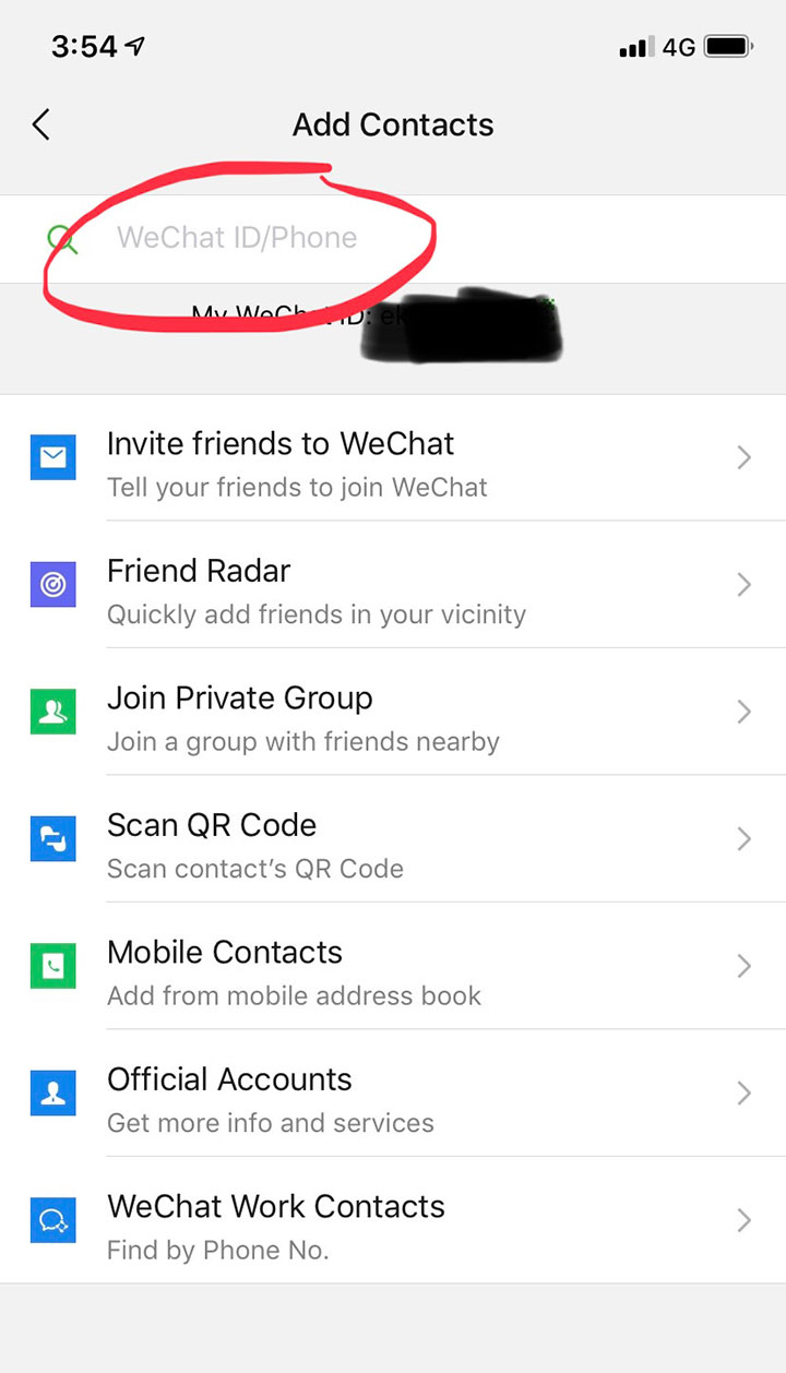 wechat buscar contactos