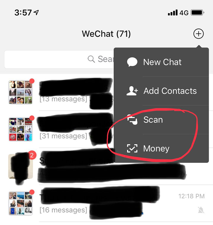 wechat escanear dinero